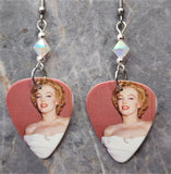 Marilyn Monroe Guitar Pick Earrings with Clear ABx2 Swarovski Crystals