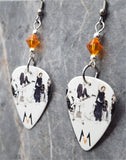 Maroon 5 Guitar Pick Earrings with Orange Swarovski Crystals