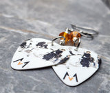 Maroon 5 Guitar Pick Earrings with Orange Swarovski Crystals