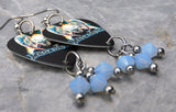 Megadeth Guitar Pick Earrings with Air Blue Opal Swarovski Crystal Dangles