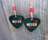 Metallica Through The Never Guitar Pick Earrings with Red Swarovski Crystals