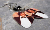 Michael Jackson Guitar Pick Earrings with Black Swarovski Crystals