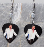 Michael Jackson on Stage Guitar Pick Earrings with Clear ABx2 Swarovski Crystals