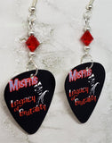 Misfits Legacy of Brutality Guitar Pick Earrings with Red Swarovski Crystals