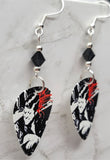 Misfits Bullet Guitar Pick Earrings with Black Swarovski Crystals