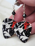 Misfits Bullet Guitar Pick Earrings with Black Swarovski Crystals