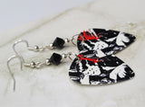 Misfits Bullet Guitar Pick Earrings with Black Swarovski Crystals