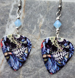 Misfits Guitar Pick Earrings with Air Blue Opal Swarovski Crystals