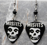 Misfits Guitar Pick Earrings with Black Swarovski Crystals