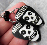 Misfits Guitar Pick Earrings with Black Swarovski Crystals