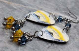 The Moody Blues A Dream Guitar Pick Earrings with Swarovski Crystal Dangles