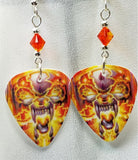 Motorhead Inferno Guitar Pick Earrings with Orange Swarovski Crystals