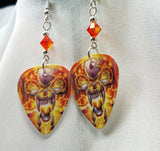 Motorhead Inferno Guitar Pick Earrings with Orange Swarovski Crystals