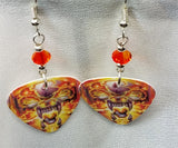 Motorhead Inferno Guitar Pick Earrings with Orange Swarovski Crystals