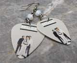 Muse Guitar Pick Earrings with White Swarovski Crystals