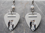 Muse Guitar Pick Earrings with White Swarovski Crystals