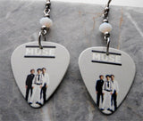 Muse Guitar Pick Earrings with White Swarovski Crystals