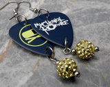 My Chemical Romance Guitar Pick Earrings with Jonquil Pave Bead Dangles