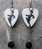 My Chemical Romance The Black Parade Guitar Pick Earrings with Black Pave Bead Dangles