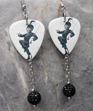 My Chemical Romance The Black Parade Guitar Pick Earrings with Black Pave Bead Dangles