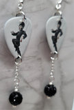My Chemical Romance The Black Parade Guitar Pick Earrings with Black Pave Bead Dangles