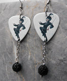 My Chemical Romance The Black Parade Guitar Pick Earrings with Black Pave Bead Dangles