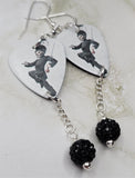 My Chemical Romance The Black Parade Guitar Pick Earrings with Black Pave Bead Dangles