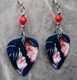 My Chemical Romance Three Cheers for Sweet Revenge Guitar Pick Earrings with Red Swarovski Crystals