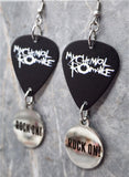 My Chemical Romance Guitar Pick Earrings with Stainless Steel Rock On Charms