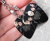 My Chemical Romance MCR Guitar Pick Earrings with Silver Swarovski Crystals