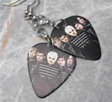 My Chemical Romance MCR Guitar Pick Earrings with Silver Swarovski Crystals
