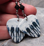 New Kids on the Block NKOTB 10 Ten Guitar Pick Earrings with Black Swarovski Crystals