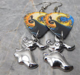 The Nightmare Before Christmas Guitar Pick Earrings with Zero The Dog Dangles