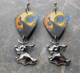 The Nightmare Before Christmas Guitar Pick Earrings with Zero The Dog Dangles