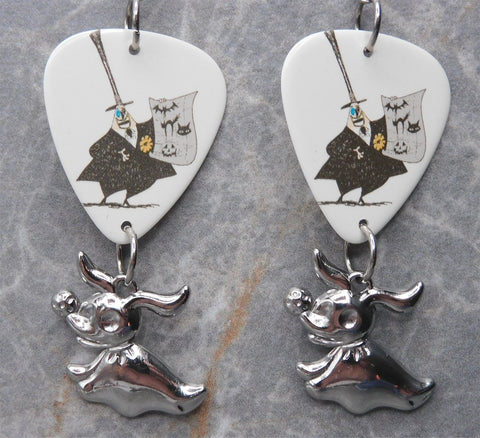 The Nightmare Before Christmas Mayor Guitar Pick Earrings with Zero The Dog Dangles