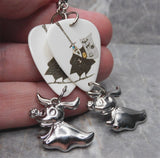 The Nightmare Before Christmas Mayor Guitar Pick Earrings with Zero The Dog Dangles