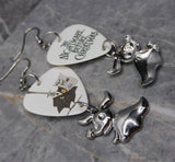 The Nightmare Before Christmas Mayor Guitar Pick Earrings with Zero The Dog Dangles