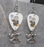 The Nightmare Before Christmas Trick or Treat Boy Guitar Pick Earrings with Zero The Dog Dangles