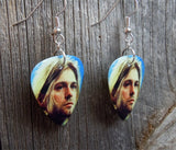 Kurt Cobain Close Up Guitar Pick Earrings