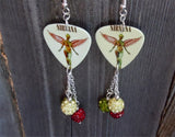 Nirvana In Utero Guitar Pick Earrings with Pave Bead Dangles