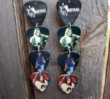 Nirvana Quadruple Guitar Pick Extra Long Earrings