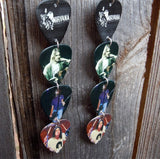Nirvana Quadruple Guitar Pick Extra Long Earrings