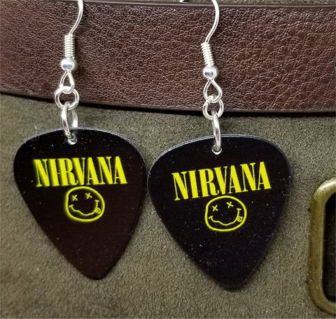 Nirvana Smiley Face Guitar Pick Earrings