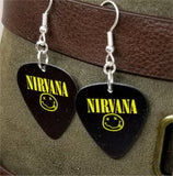 Nirvana Smiley Face Guitar Pick Earrings
