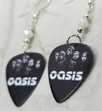 Oasis Guitar Pick Earrings with White Swarovski Crystals