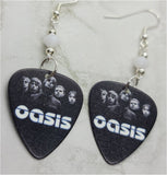 Oasis Guitar Pick Earrings with White Swarovski Crystals