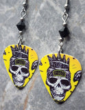 The Offspring Ixnay on the Hombre Guitar Pick Earrings with Black Swarovski Crystals