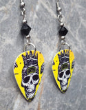 The Offspring Ixnay on the Hombre Guitar Pick Earrings with Black Swarovski Crystals