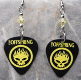 The Offspring Guitar Pick Earrings with Pale Yellow Swarovski Crystals