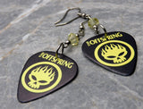 The Offspring Guitar Pick Earrings with Pale Yellow Swarovski Crystals